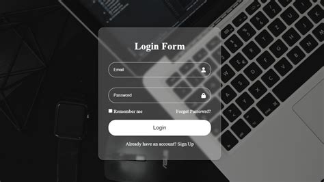 Glass Morphism Login Form In HTML CSS YouTube