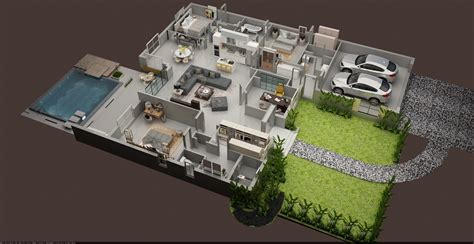 Luxury 3d Floor Plan Of Residential House 3d Model Max