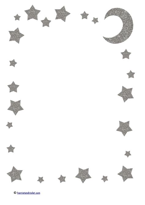 Star Moon Glitter A4 Portrait Border Paper Free Teaching Resources