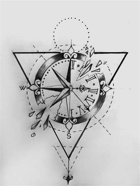 Pin By Bharath Sagar On Tattoos Compass Tattoo Design Compass Tattoo Clock Tattoo Design