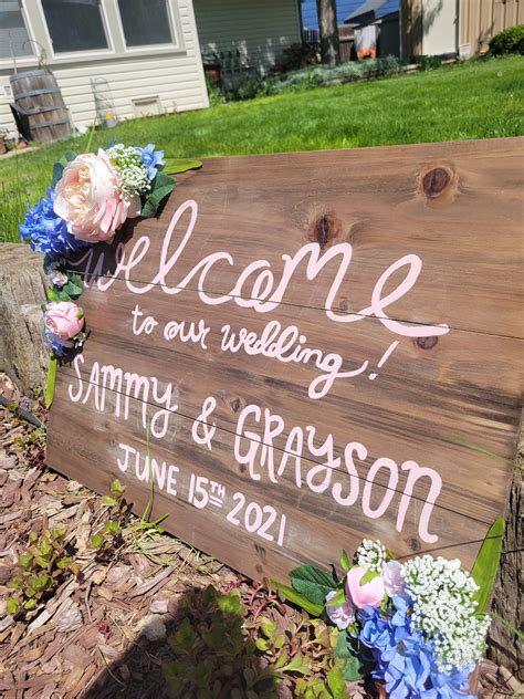 Floral Wedding Sign Etsy