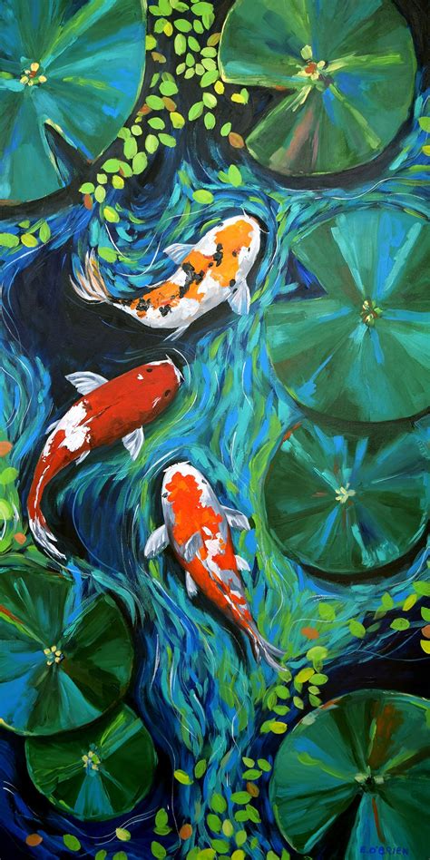 Koi Pond Wall Art Print R Sum Peinture Imprimer Etsy Arte Koi