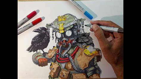 Amazing Apex Legends Drawing Epic Bloodhound Speed Drawing Youtube