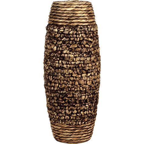 Base roots tall body flower vase, vases for decor, modern boho chic home decor, small accent piece for living room, indoor plant, shelf, mantle, table, office, desk, dorm (tall bottom, speckled pink). Home Decor Big Tall Floor Hosley Brown Water Hyacinth Vase ...