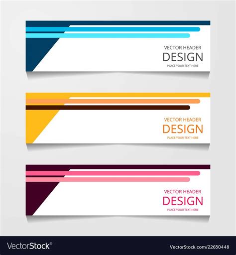 Abstract Design Banner Web Template With Three Vector Image On