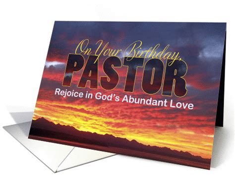 pastor birthday sunset card