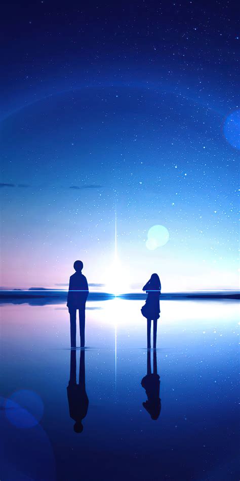 1080x2160 Anime Sky Stars Reflection Digital Art 4k One Plus 5thonor