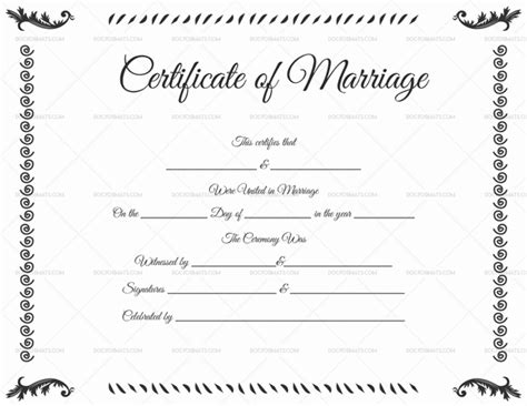 Marriage Certificate Template 22 Editable For Word
