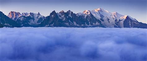 Astonishing View Of The Mont Blanc Massif Mountain Range During The