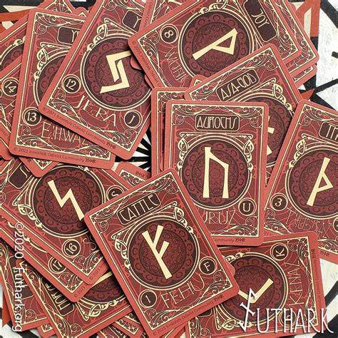 Elder Futhark Art Nouveau Rune Card Deck Futhark