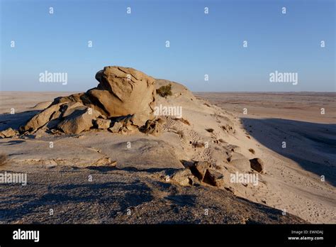 Rock Formation In Namib Desert In Sunset Landscape Vogelfederberg