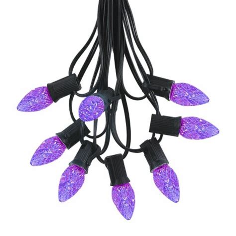 25 Foot C7 Led Purple Christmas Light Set Hanging String Lights Black