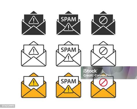Spam Email Icon Virus Mail Message Symbol Malware Letter Signs Hacker Protection Symbols