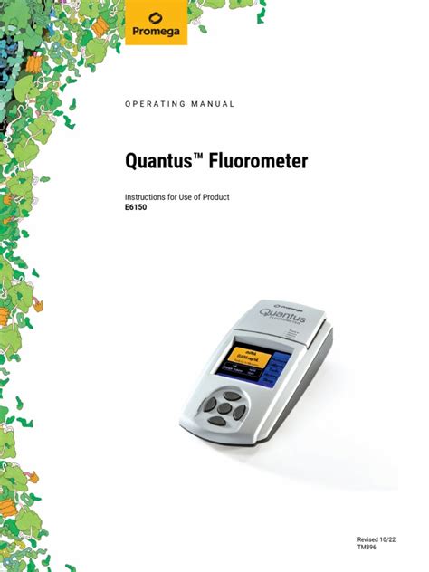 Quantus Fluorometer Operating Manual Tm396 Pdf Device Driver