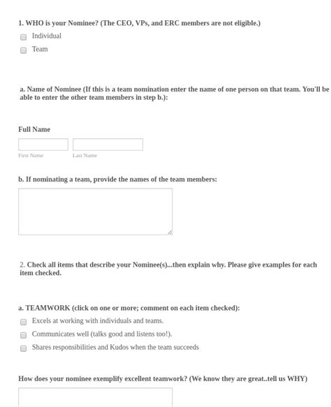 employee nomination form template jotform