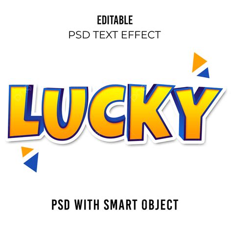 3d Effect Clipart Vector Lucky Text Effect 3d Text Effect 3d Lucky