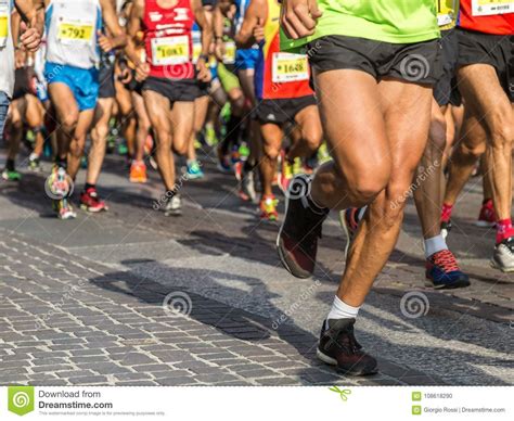 People Running In City Marathon Stock Photo Image Of City Activity