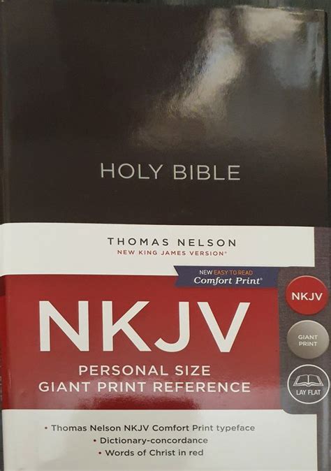 Nkjv Reference Bible Personal Size Giant Print Hardcover Black Red
