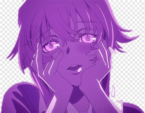Yuno Gasai Futuro Diario Anime Hellsing Mirai Nikki Púrpura Cg Ilustraciones Pelo Negro Png