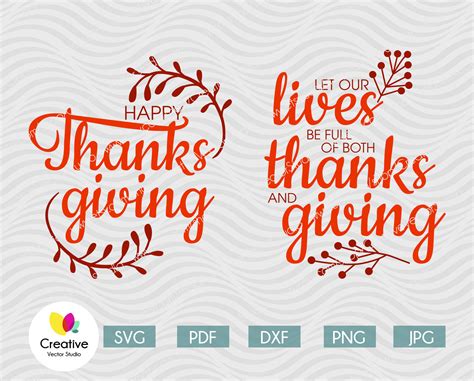 Happy Thanksgiving Svg Cut Files Creative Vector Studio