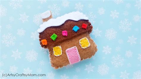 Diy Felt Gingerbread House Christmas Ornament Free Template