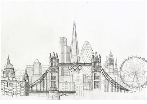 Skyline Drawing London Drawing City Drawing