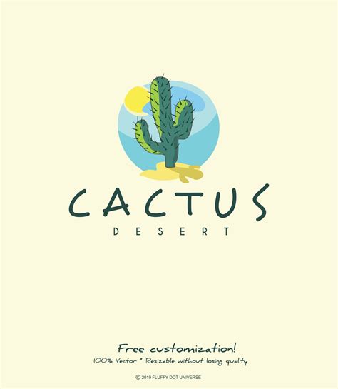 Cactus Logo Plant Desert Logo Sun Logo Heat Logo Herb Etsy Plant