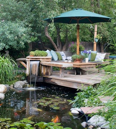 15 Pretty Garden Pond With Deck Design Homemydesign
