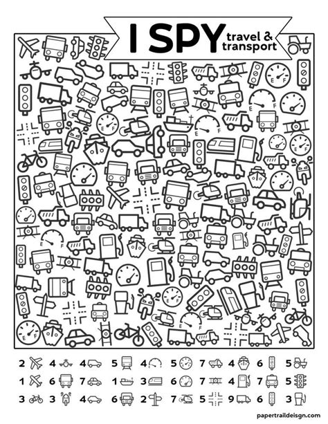 Free Printable I Spy Road Trip Activity Travel And Transport Paper