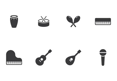 Clean Vector Set Of Musical Instruments Symbol Icons Royalty Free Svg