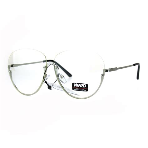 Womens Oversize Granny Upside Down Half Rim Clear Lens Eye Glasses Damen En6194738