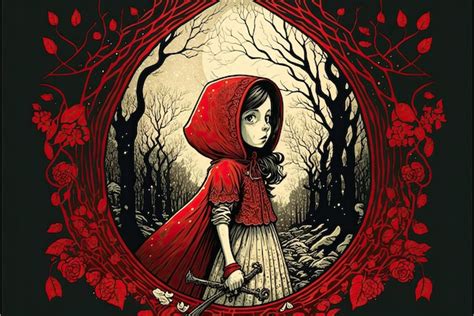 Premium Photo A Fairytale Illustration Of The Little Red Riding Hood
