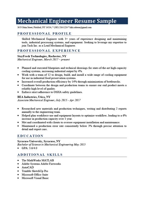 Can you convince her to hire you in that tiny time? Mechanical Engineer Resume Sample & Writing Tips | Resume ...