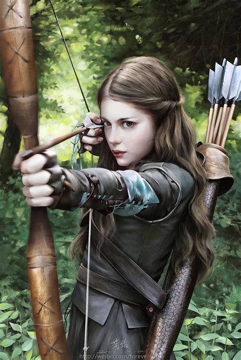 茜龄 Qian Ling 弓箭手 Archer Воительницы Иллюстрации принцессы