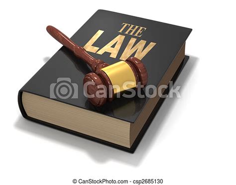 Stock Illustration Of The Law Book With Gavel On White
