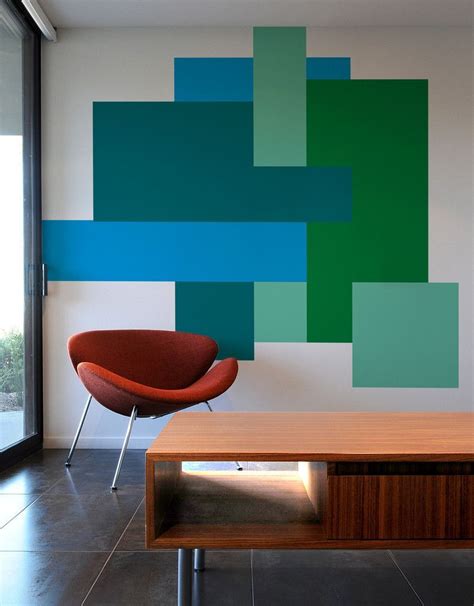Color Block Parallel Geometric Wall Paint Interior Walls Wall Design