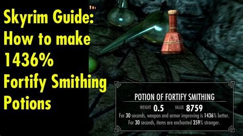 How To Make 1436 Fortify Smithing Potions Skyrim Guide Youtube