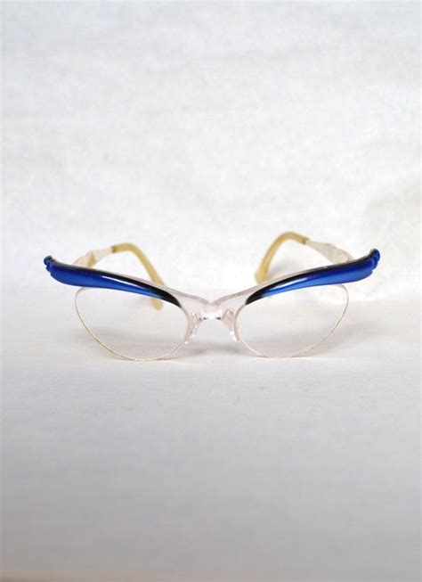 1950s Cobalt Blue Carved Lucite Cat Eye Spectacles And Case Etsy Uk Eyeglasses For Women