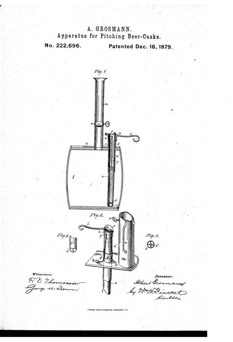 Patent No 222696a Improvement In Apparatus For Pitching Beer Casks