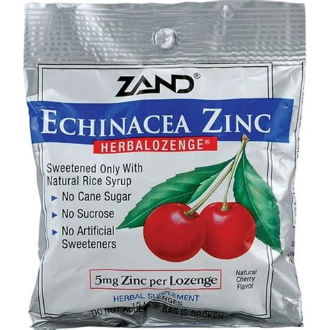 Zand Herbalozenge Cherry Echinacea Zinc Throat Lozenges No Corn Syrup No Cane Sugar No