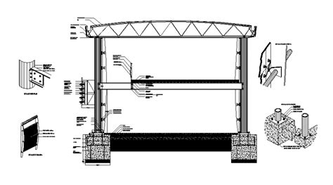 Detail Steel Building Section Plan Layout File Cadbull
