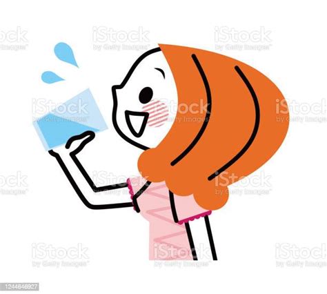 Illustration Of A Person Drinking Water Stock Illustration Download