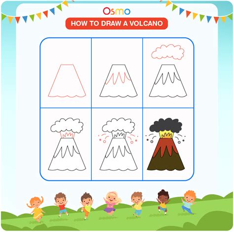 How To Draw A Volcano A Step By Step Tutorial For Kids