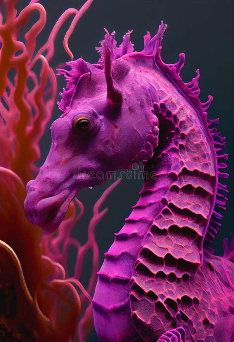 Pink Purple Colorful Seahorse Stock Illustration Illustration Of
