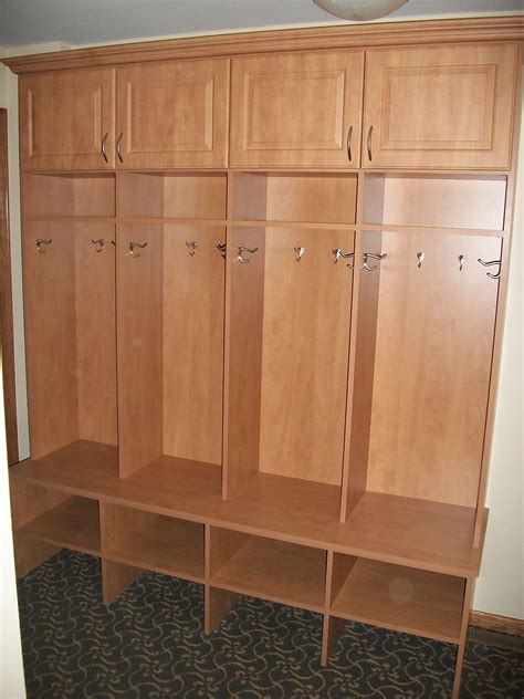 This post contains affiliate links. Floor to ceiling locker system with upper cabinets (With ...