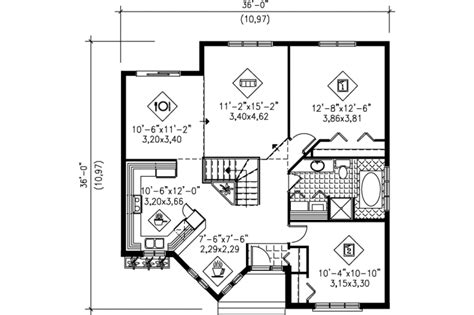 European Style House Plan 2 Beds 1 Baths 1144 Sqft Plan 25 1099