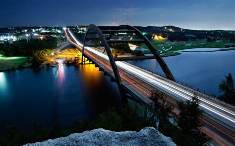 City Urban Austin Texas 360 Bridge Long Exposure Bridge River