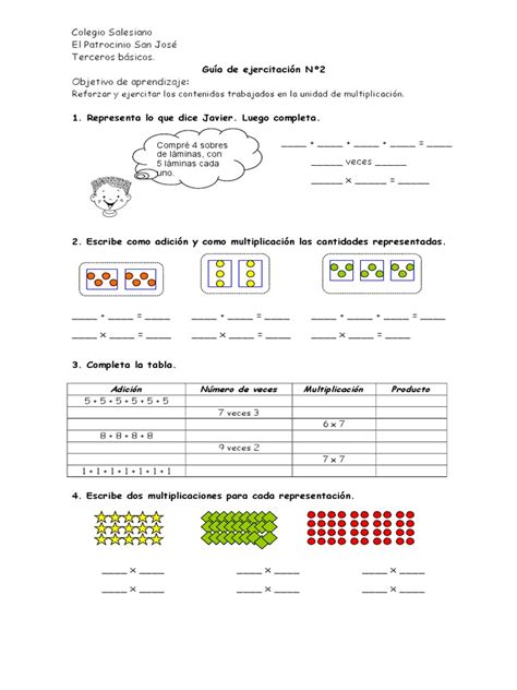 Guia 2 Multiplicación Tercero Básico