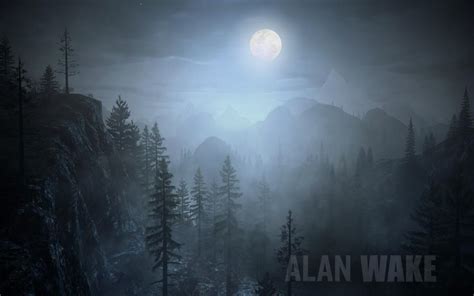 Alan Wake Moon Dark Forest Landscape Hd Wallpaper Games