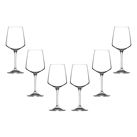 Aria White Stemmed Wine Glasses 155 Oz Modern Crystal Clear Glassware